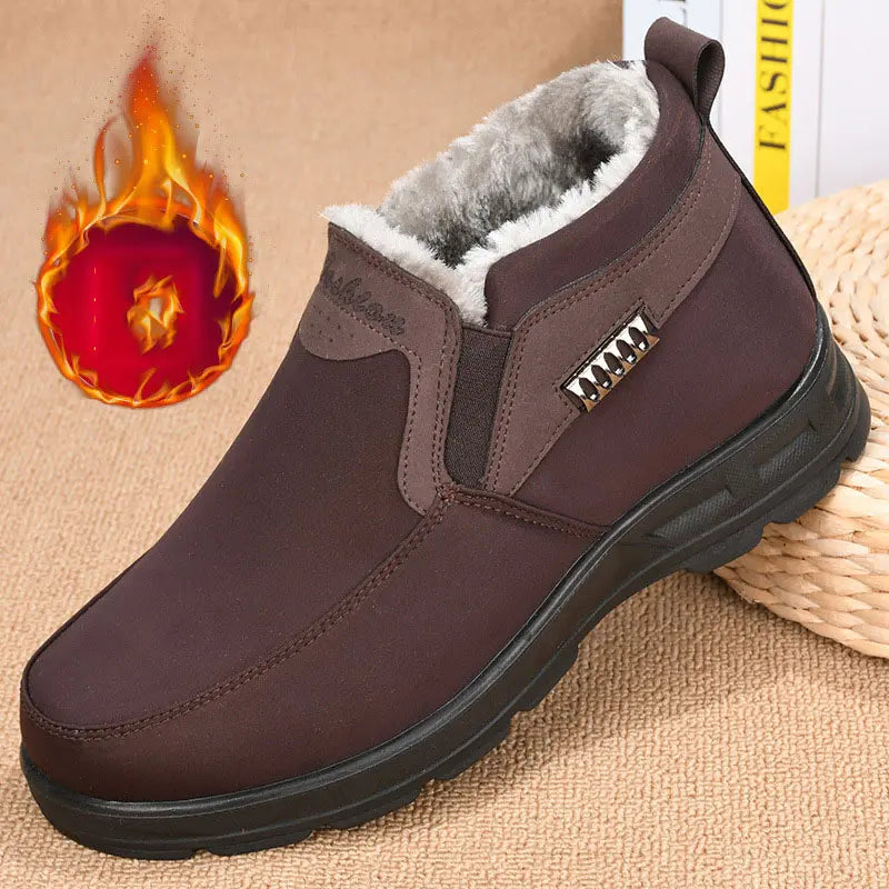 Ryan Men’s Winter Slip-On Shoes – Warm Plush Lining & Anti-Slip Sole Comfort