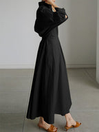 Mireya Women's Buttoned Midi Dress – Lightweight Flattering Dress with Timeless Style