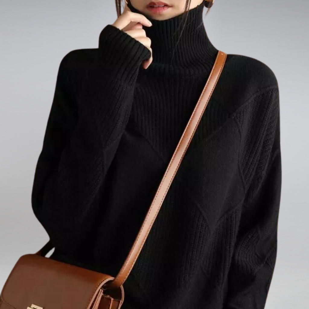 Daniel Women's Sweater – Refined Cashmere Turtleneck, Plush & Cozy for Winter Comfort