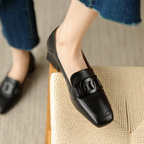 Tessa Women's Mary Jane Loafers – Leather Shoes with a Chunky Heel for All-Day Comfort