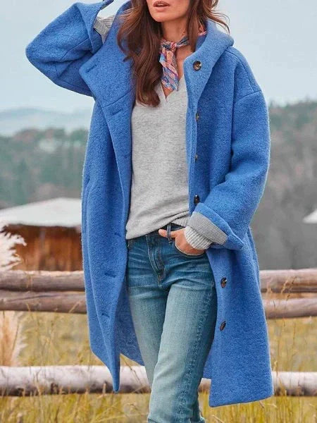 Geneviève Women's Premium Wool Coat – Elegant Long Winter Coat for Everyday Sophistication