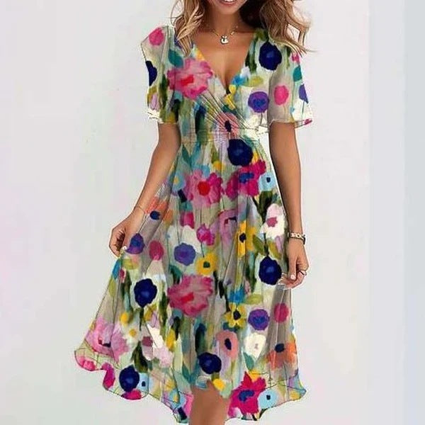 Victoria Women's Short Sleeve Dress – Elegant Everyday Dress with Flattering Fit & Timeless Style