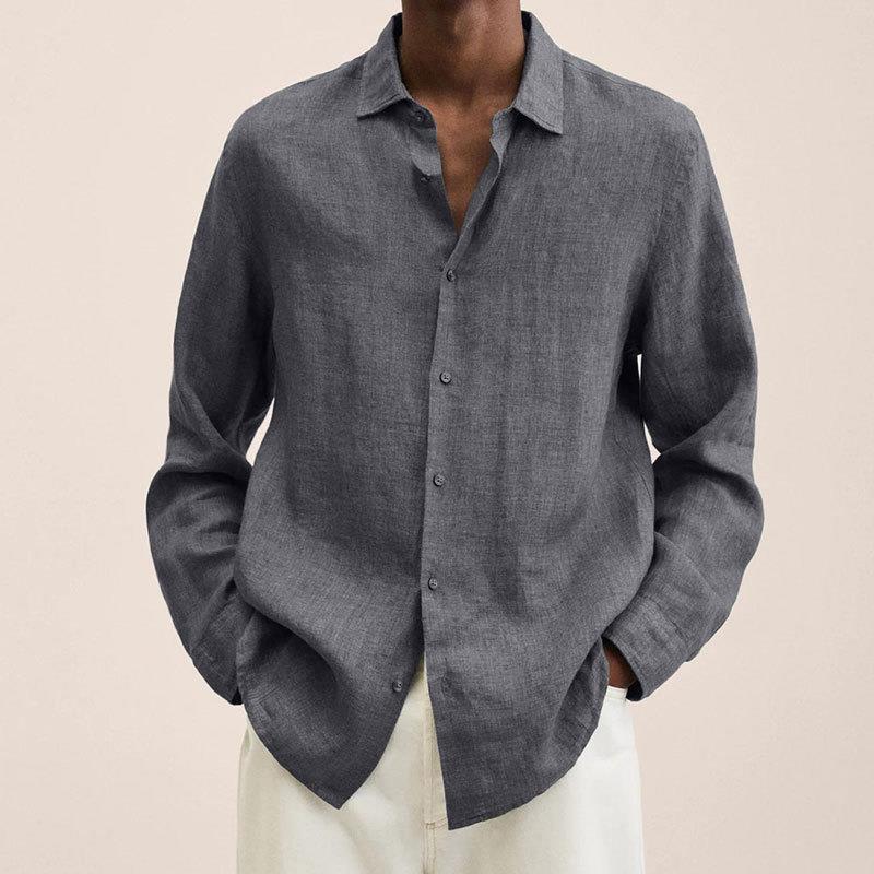 Alaric Men's Linen Shirt – Breathable Long Sleeve Button-Up with Classic Fit