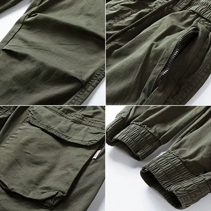 David Men’s Stretch Cargo Trousers – Comfortable Spandex Utility Pants with Pockets