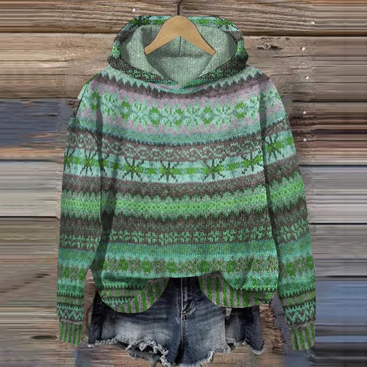 Gwen Women’s Ethnic Hoodie – Retro Casual Sweatshirt in Soft Cotton Blend