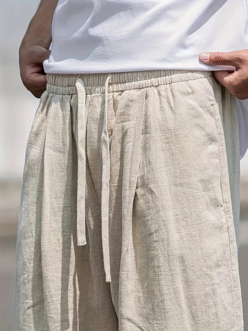 Pantalon en Lin pour Homme Liam – Pantalon Estival Ample avec Confort Respirant & Design Durable