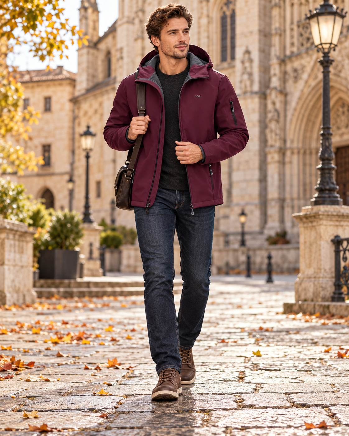 Daniel Waterproof Softshell Jacket with Hood – Lightweight Fleece-Lined Outdoor Coat