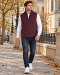 Rafael Men's Lightweight Fleece Zip-Up Sleeveless Vest with Four Utility Pockets