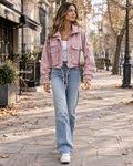 Bianca Women's Short-Length Lightweight Cargo Jacket Finished with Zip Front and Utility Pockets