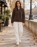 Kaelani Women's Quarter-Zip Fleece Pullover Jacket – Stand Collar and Side Pockets