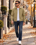Samuel Men's Lightweight Windproof Full-Zip Jacket with Laydown Collar and Zip Pockets