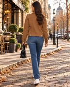 Trisha Women's Stretch Denim Button-Down Jacket with Long-Sleeves and Four Pockets