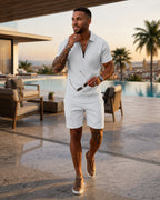 Breccan Men's Summer Linen Set – Breathable Cotton Linen Outfit with Relaxed Fit & Lightweight Comfort