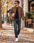 Felix Men's Winter Quilted Bomber Jacket – Warm Full Zip Military Coat with Pockets