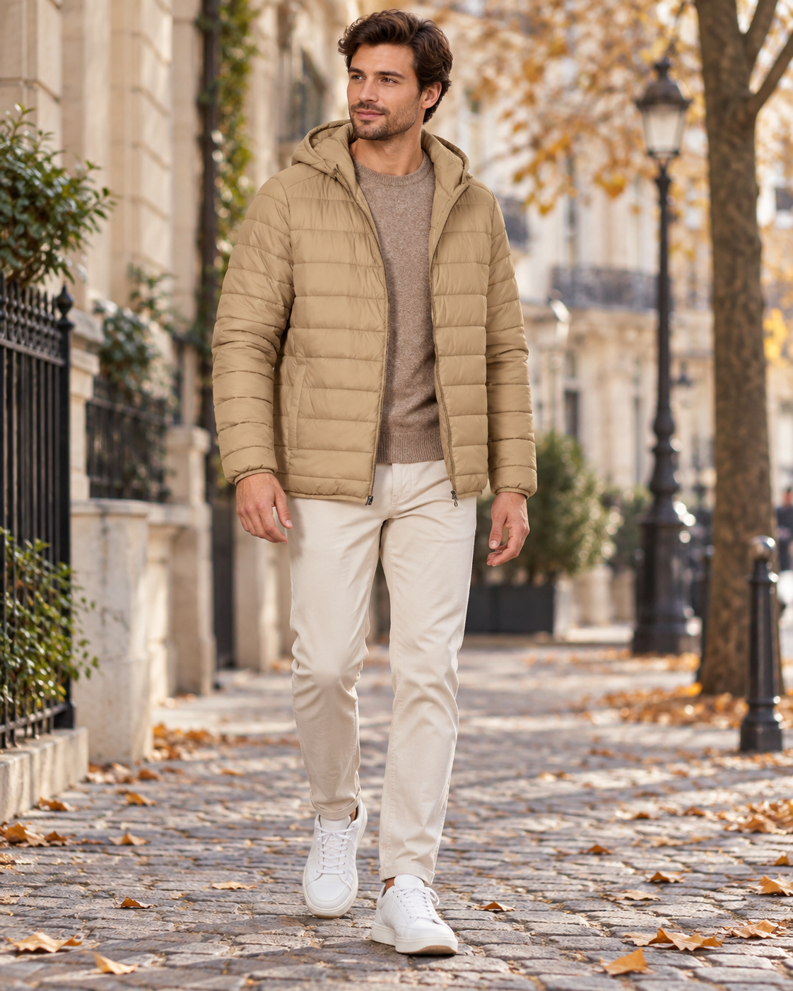 Santino Men's Packable Water-Resistant Puffer – Lightweight Hooded Jacket with Pockets