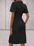 Harper Women’s Wrap Dress – Elegant V-Neck Midi Dress with Flattering Adjustable Fit