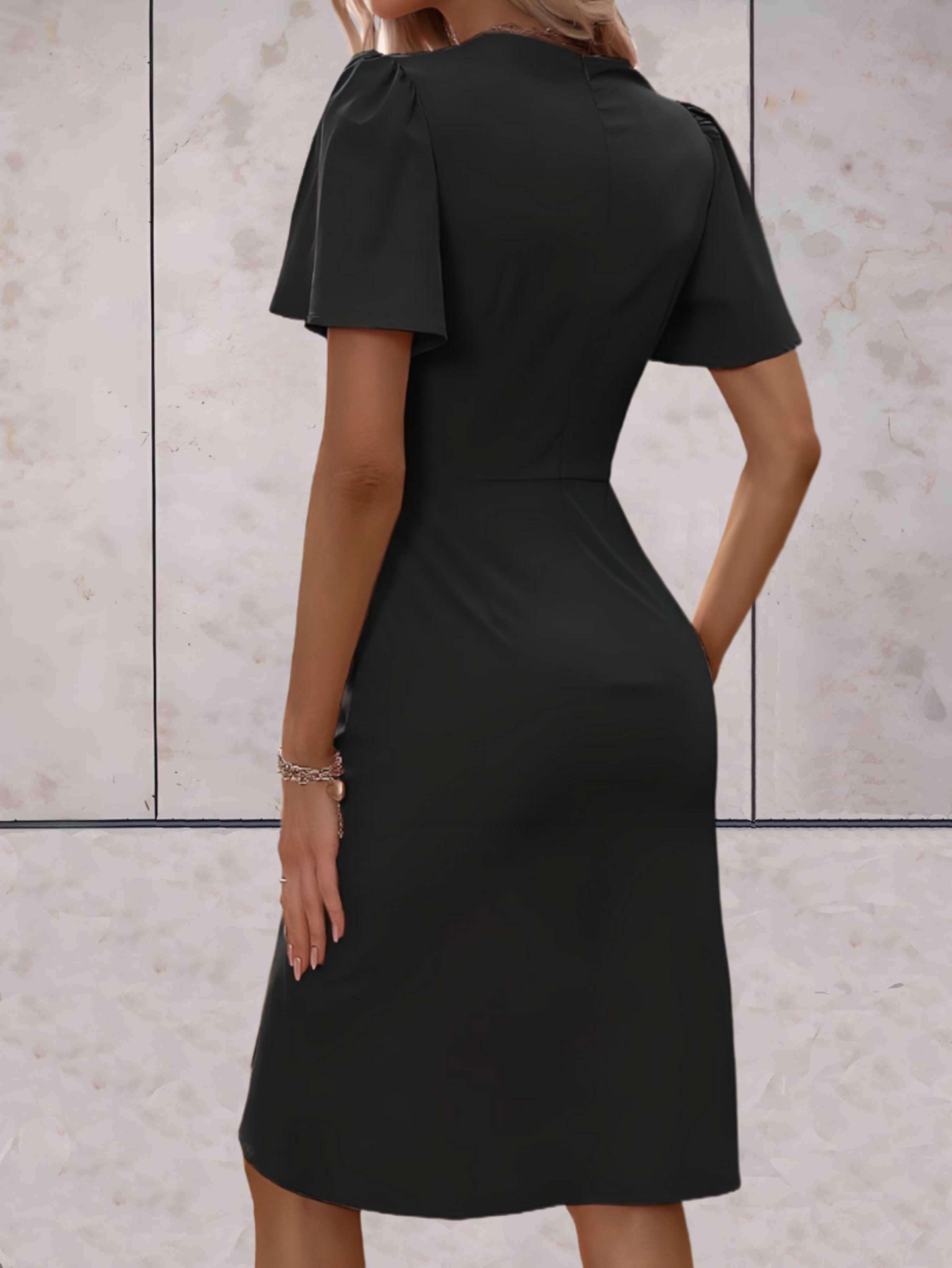 Madelyn Women's Wrap Dress – Elegant V-Neck Midi Dress with Adjustable Tie Waist