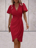Harper Women’s Wrap Dress – Elegant V-Neck Midi Dress with Flattering Adjustable Fit
