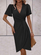 Harper Women’s Wrap Dress – Elegant V-Neck Midi Dress with Flattering Adjustable Fit