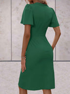Harper Women’s Wrap Dress – Elegant V-Neck Midi Dress with Flattering Adjustable Fit