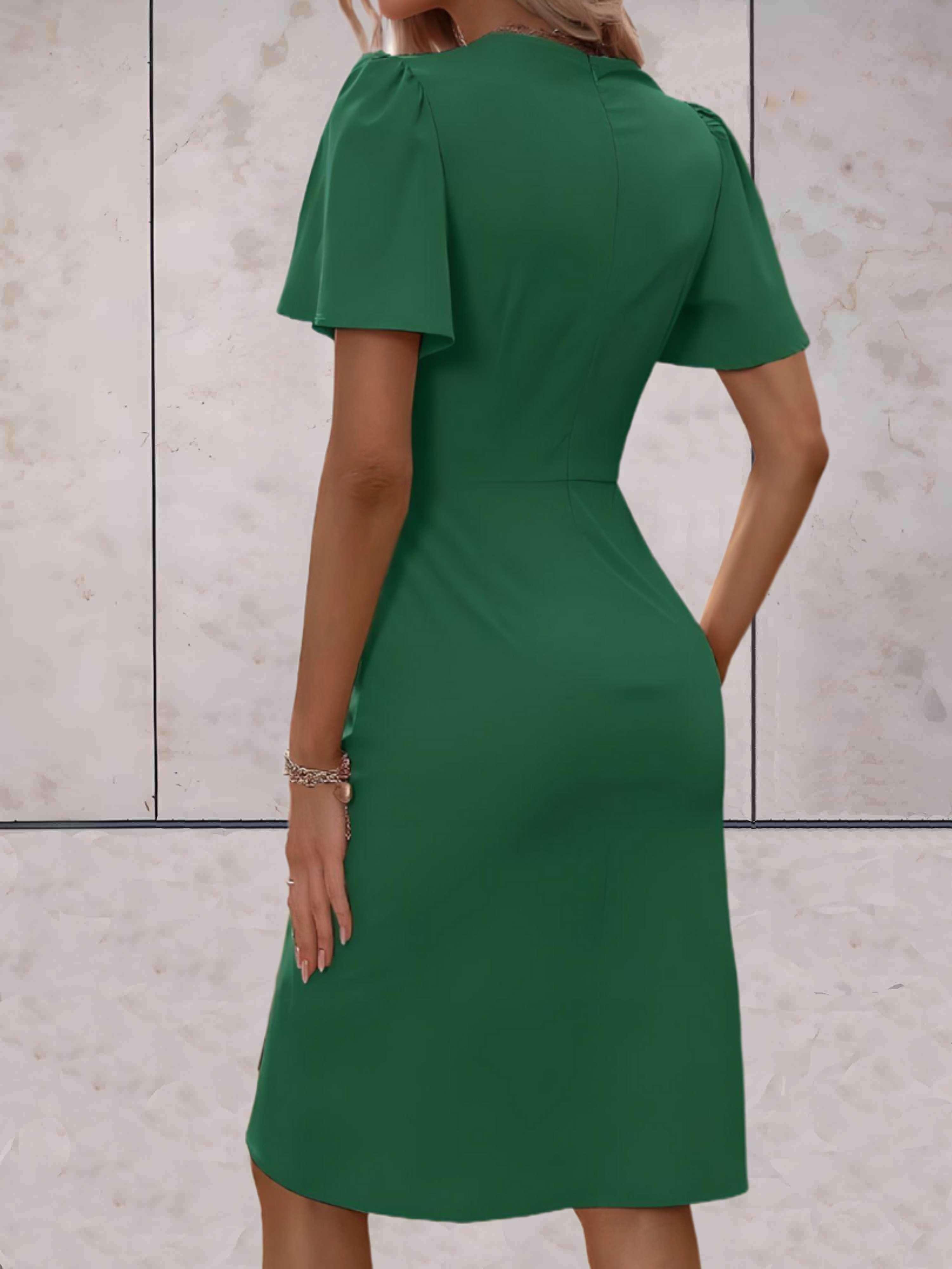 Harper Women’s Wrap Dress – Elegant V-Neck Midi Dress with Flattering Adjustable Fit