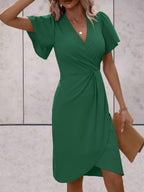 Harper Women’s Wrap Dress – Elegant V-Neck Midi Dress with Flattering Adjustable Fit