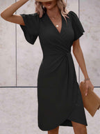 Harper Women’s Wrap Dress – Elegant V-Neck Midi Dress with Flattering Adjustable Fit