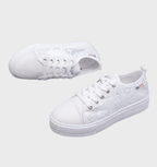 Bianca Women's Low-Top Lace-Up Sneakers – Breathable Anti-Slip Casual Shoes