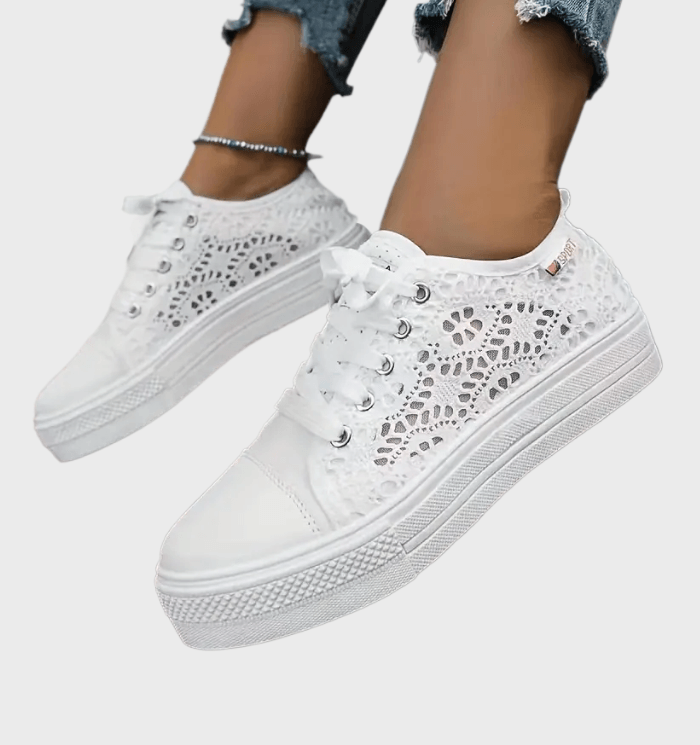 Alena Women’s Casual Sneakers – Breathable Lace-Up Trainers with Non-Slip Sole