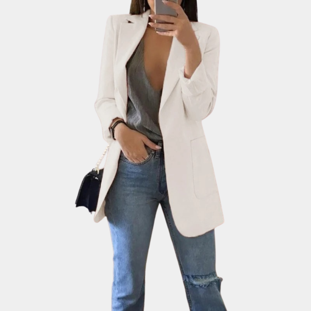 Vivian Women's Tailored Blazer – Elegant Long Sleeve Jacket with Modern Chic Fit