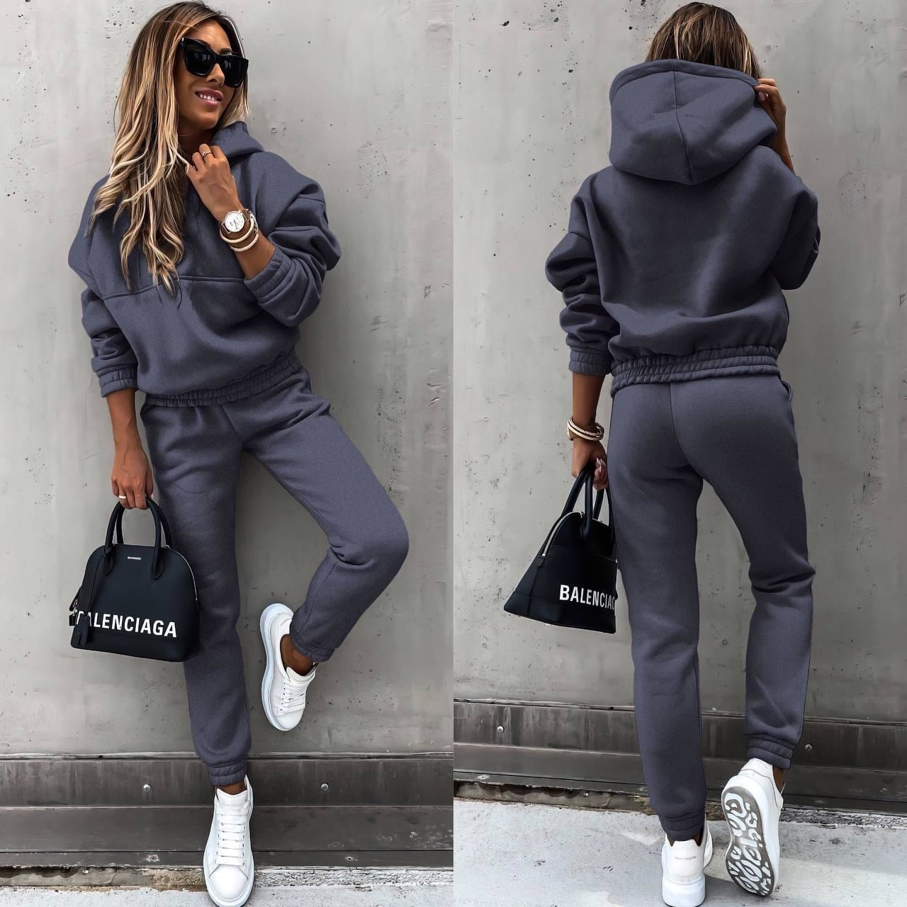 Brielle Women's Lounge Set – Soft Two-Piece Jogger Outfit with Modern Relaxed Fit