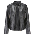Janiyah Women’s Leather Jacket – Elegant Zip-Up Coat with Chic High Collar