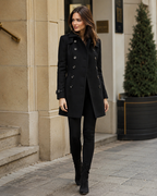 Divine Women’s Elegant Long Coat – Chic Tailored Winter Jacket with Timeless Style