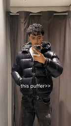 Sean Men’s Puffer Jacket – Warm Windproof Winter Coat with Zip Pockets & Slim Fit