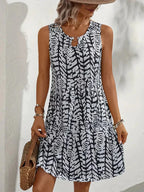 Chloe Women's Printed Mini Dress – Sleeveless Summer Dress with Lightweight Breathable Fabric