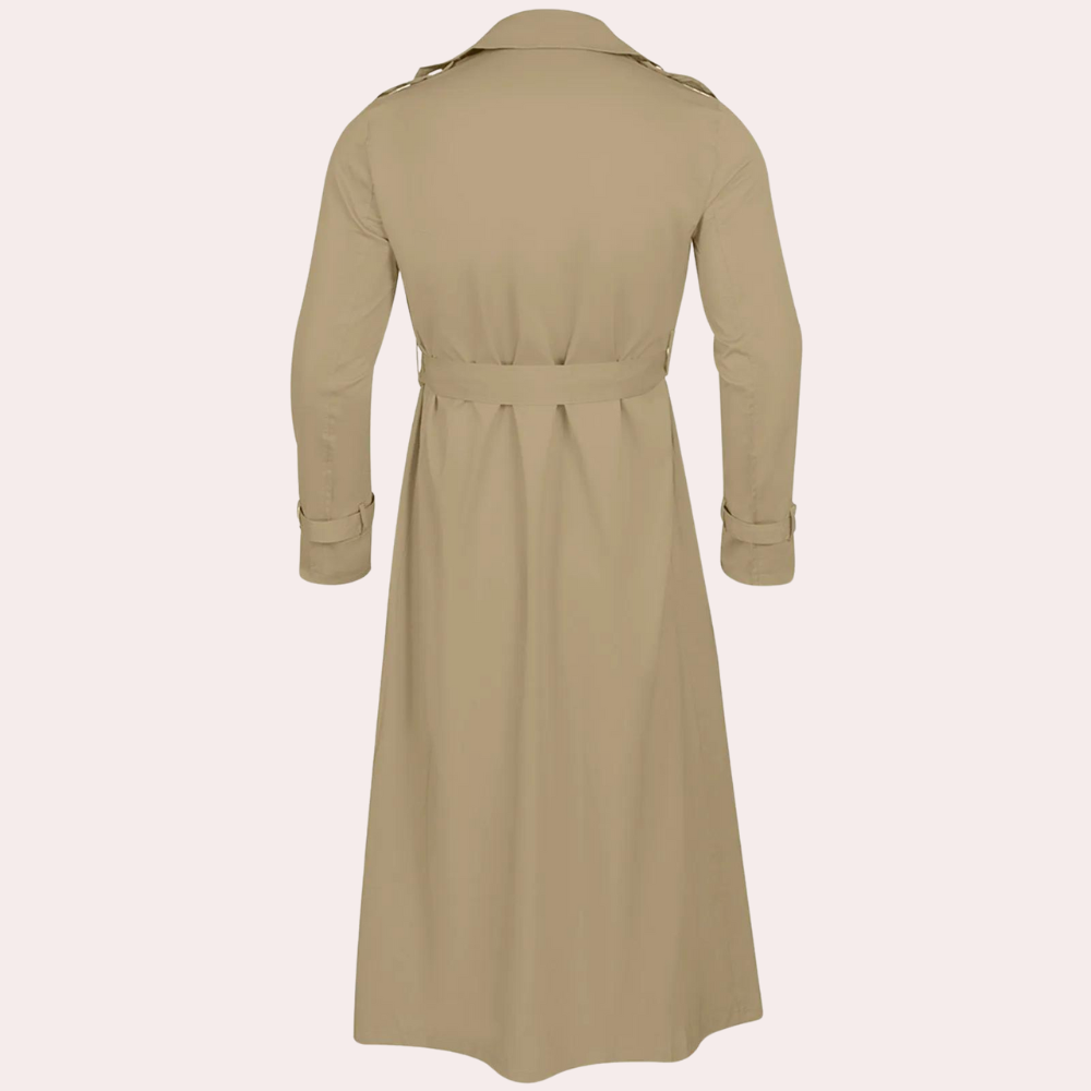 Neil Men's Trench Coat – Long Water-Resistant Coat with a Classic Cut & Refined Style