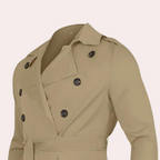 Neil Men's Trench Coat – Long Water-Resistant Coat with a Classic Cut & Refined Style