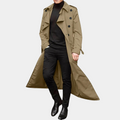 Neil Men's Trench Coat – Long Water-Resistant Coat with a Classic Cut & Refined Style