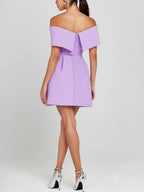 Haziel Women’s Skater Dress – Elegant Sleeveless Boat Neck Cocktail Mini Dress