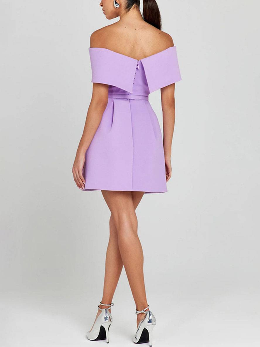 Genevieve Women's Fit & Flare Cocktail Dress – Sleeveless Boat Neck Dress with Waist Belt