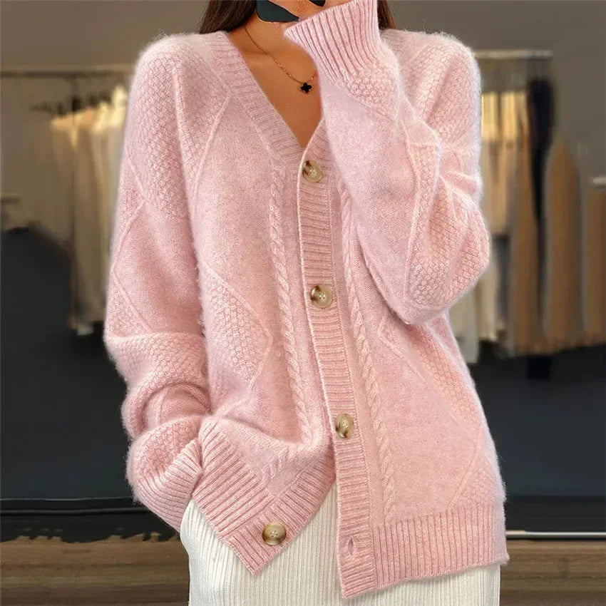 Juliette Women's Cashmere Cardigan – Soft Button-Front Knit with Long Sleeves