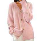 Ewan Women's Cardigan – Gentle Cashmere Button-Front Sweater with Sophisticated Full-Length Sleeves