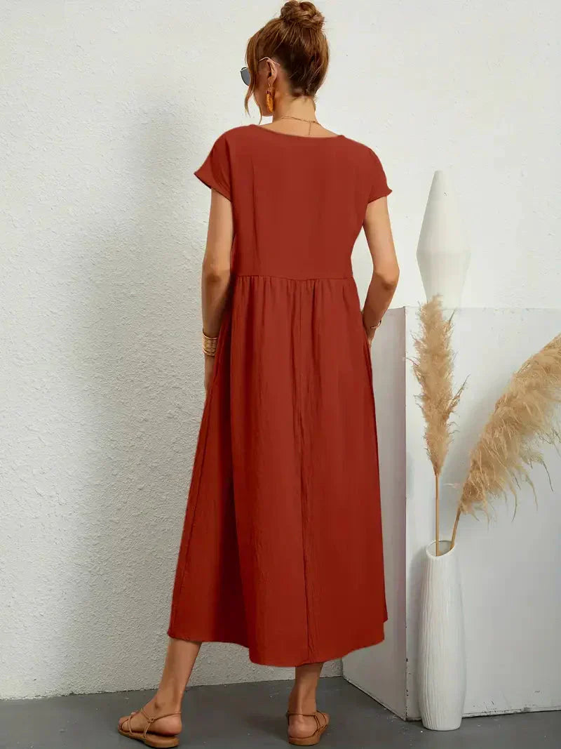 Melody Women’s Maxi Dress – Elegant Cotton Summer Dress with Flowy Comfortable Fit