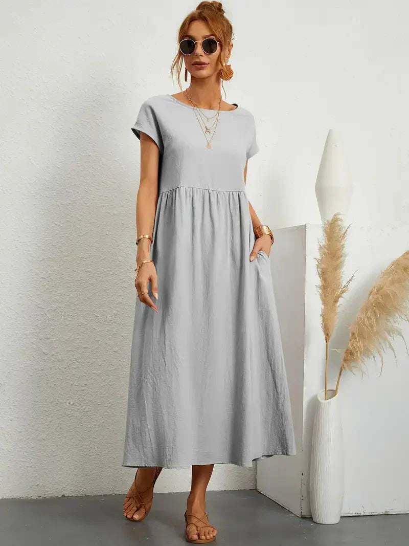 Savannah Women's Maxi Summer Dress – Lightweight Cotton Blend Dress with Flowy Elegant Fit