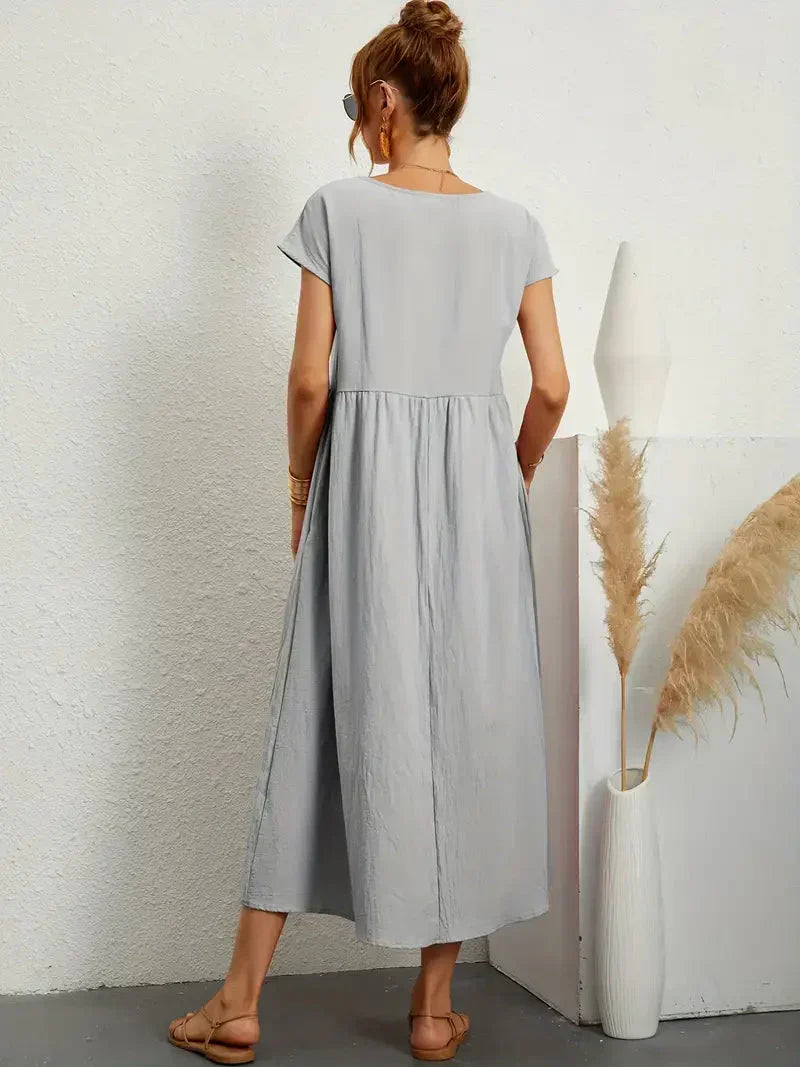 Savannah Women's Maxi Summer Dress – Lightweight Cotton Blend Dress with Flowy Elegant Fit