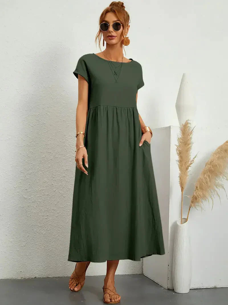 Melody Women’s Maxi Dress – Elegant Cotton Summer Dress with Flowy Comfortable Fit
