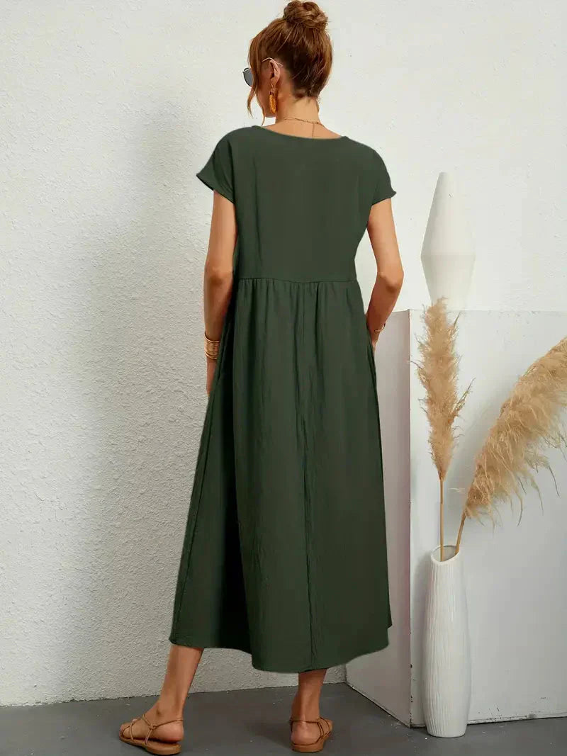 Savannah Women's Maxi Summer Dress – Lightweight Cotton Blend Dress with Flowy Elegant Fit