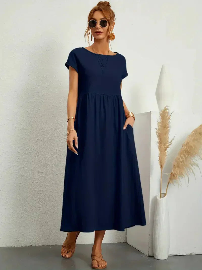 Melody Women’s Maxi Dress – Elegant Cotton Summer Dress with Flowy Comfortable Fit