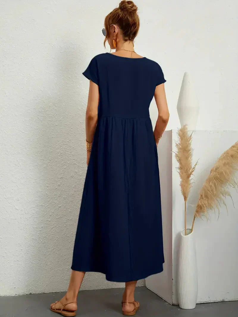 Melody Women’s Maxi Dress – Elegant Cotton Summer Dress with Flowy Comfortable Fit