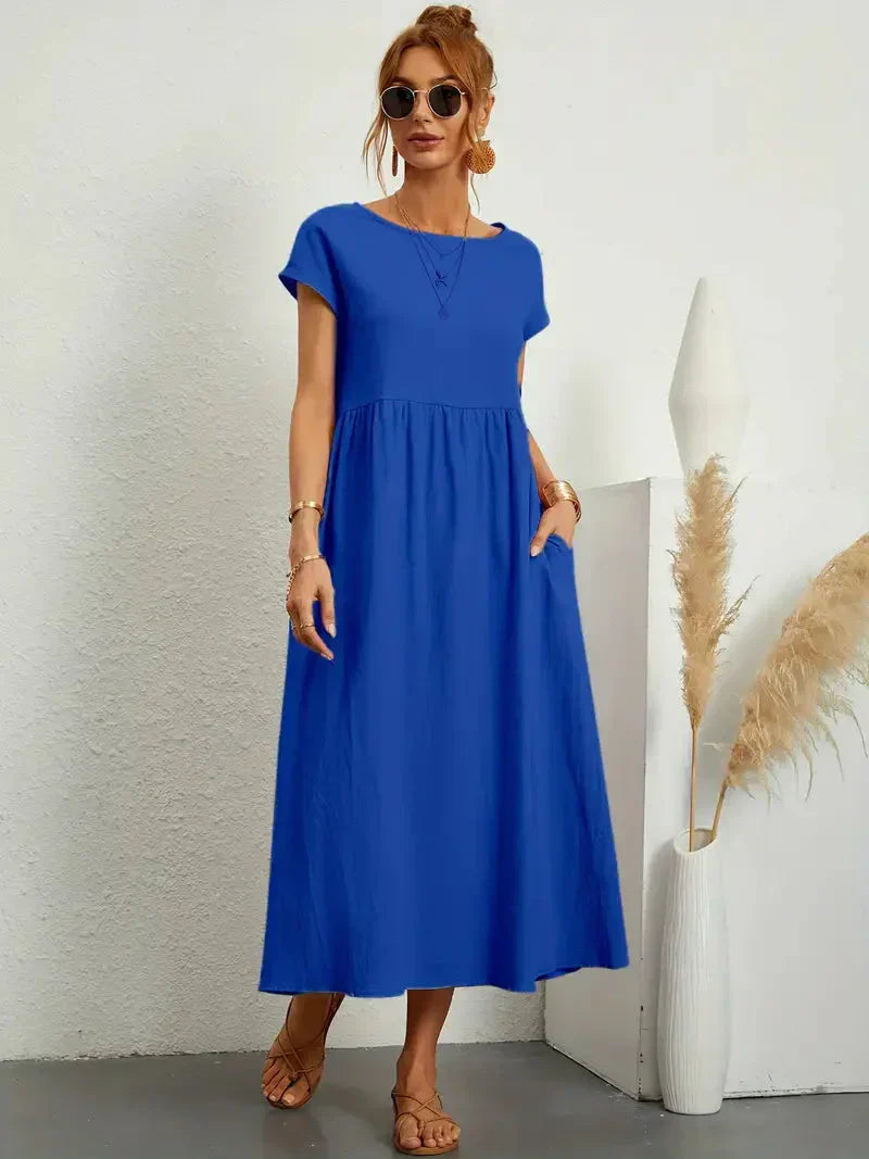 Savannah Women's Maxi Summer Dress – Lightweight Cotton Blend Dress with Flowy Elegant Fit